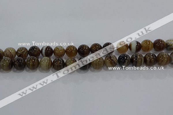 CAG9205 15.5 inches 12mm round line agate gemstone beads