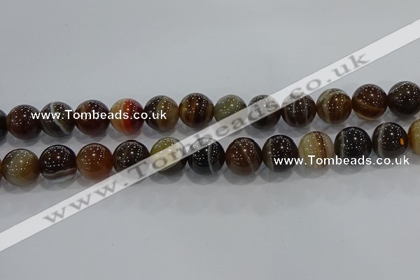 CAG9206 15.5 inches 14mm round line agate gemstone beads