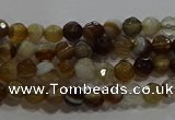 CAG9211 15.5 inches 4mm faceted round line agate gemstone beads