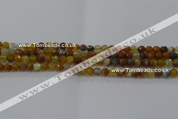 CAG9212 15.5 inches 6mm faceted round line agate gemstone beads