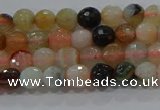 CAG9220 15.5 inches 4mm faceted round line agate beads wholesale