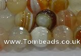 CAG9223 15.5 inches 10mm faceted round line agate beads wholesale