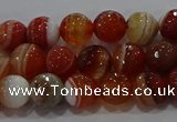 CAG9230 15.5 inches 6mm faceted round line agate beads wholesale