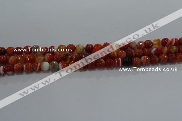 CAG9230 15.5 inches 6mm faceted round line agate beads wholesale