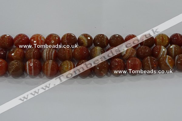 CAG9234 15.5 inches 14mm faceted round line agate beads wholesale