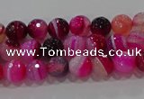 CAG9239 15.5 inches 4mm faceted round line agate beads wholesale