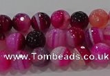 CAG9240 15.5 inches 6mm faceted round line agate beads wholesale