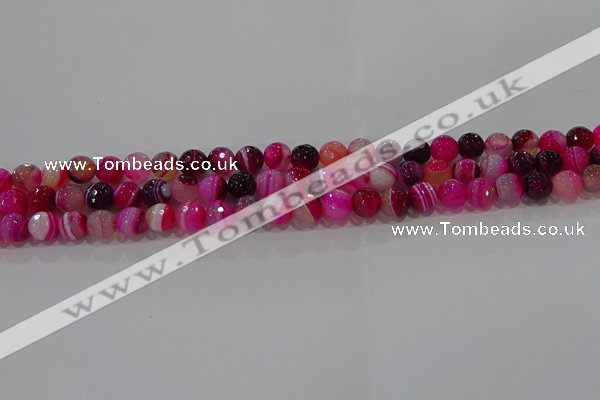 CAG9240 15.5 inches 6mm faceted round line agate beads wholesale