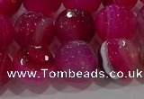 CAG9243 15.5 inches 12mm faceted round line agate beads wholesale