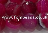 CAG9244 15.5 inches 14mm faceted round line agate beads wholesale