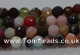 CAG9248 15.5 inches 4mm faceted round line agate beads wholesale