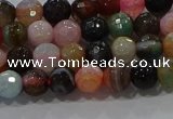 CAG9249 15.5 inches 6mm faceted round line agate beads wholesale