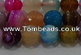 CAG9258 15.5 inches 10mm faceted round line agate beads wholesale