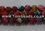 CAG9262 15.5 inches 4mm faceted round line agate beads wholesale