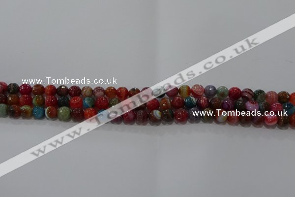 CAG9263 15.5 inches 6mm faceted round line agate beads wholesale