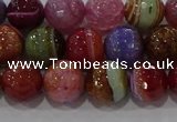 CAG9265 15.5 inches 10mm faceted round line agate beads wholesale