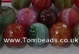 CAG9266 15.5 inches 12mm faceted round line agate beads wholesale