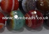 CAG9269 15.5 inches 18mm faceted round line agate beads wholesale