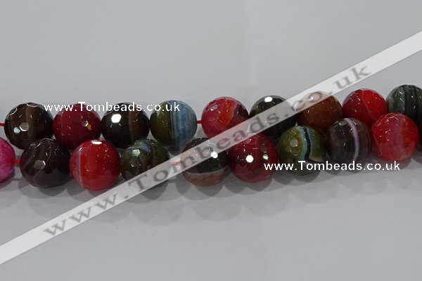 CAG9270 15.5 inches 20mm faceted round line agate beads wholesale