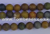 CAG9280 15.5 inches 4mm round matte ocean jasper beads wholesale