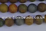 CAG9282 15.5 inches 8mm round matte ocean jasper beads wholesale