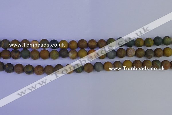 CAG9282 15.5 inches 8mm round matte ocean jasper beads wholesale