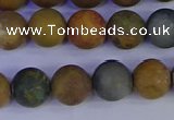 CAG9283 15.5 inches 10mm round matte ocean jasper beads wholesale