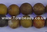 CAG9285 15.5 inches 14mm round matte ocean jasper beads wholesale