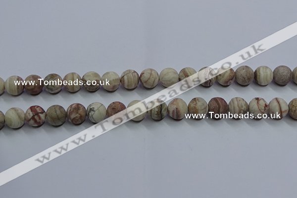 CAG9293 15.5 inches 10mm round matte Mexican crazy lace agate beads