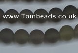 CAG9312 15.5 inches 8mm round matte grey agate beads wholesale