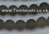 CAG9313 15.5 inches 10mm round matte grey agate beads wholesale