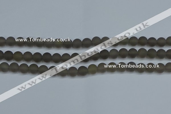 CAG9313 15.5 inches 10mm round matte grey agate beads wholesale