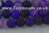 CAG9320 15.5 inches 6mm round matte line agate beads wholesale