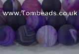 CAG9322 15.5 inches 10mm round matte line agate beads wholesale