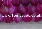 CAG9327 15.5 inches 8mm round matte line agate beads wholesale