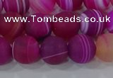 CAG9328 15.5 inches 10mm round matte line agate beads wholesale