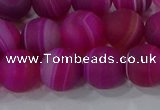 CAG9329 15.5 inches 12mm round matte line agate beads wholesale