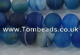 CAG9332 15.5 inches 8mm round matte line agate beads wholesale