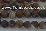 CAG9337 15.5 inches 6mm round matte line agate beads wholesale