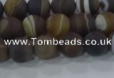 CAG9338 15.5 inches 8mm round matte line agate beads wholesale