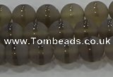 CAG9344 15.5 inches 8mm round matte grey agate beads wholesale