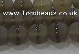 CAG9345 15.5 inches 10mm round matte grey agate beads wholesale