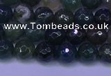 CAG9362 15.5 inches 8mm faceted round moss agate beads wholesale