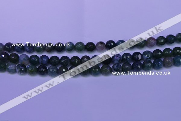 CAG9363 15.5 inches 10mm faceted round moss agate beads wholesale