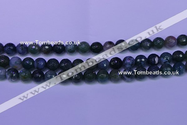 CAG9364 15.5 inches 12mm faceted round moss agate beads wholesale