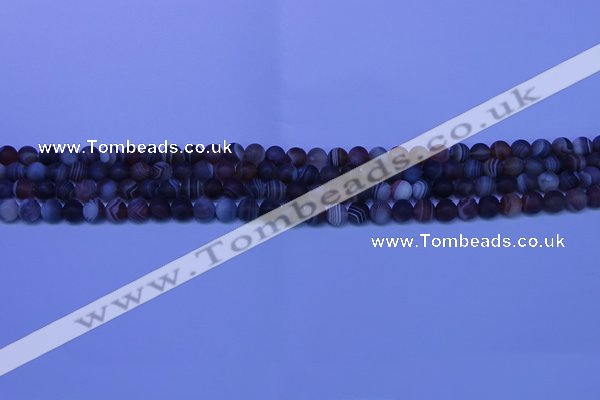 CAG9370 15.5 inches 4mm round matte botswana agate beads