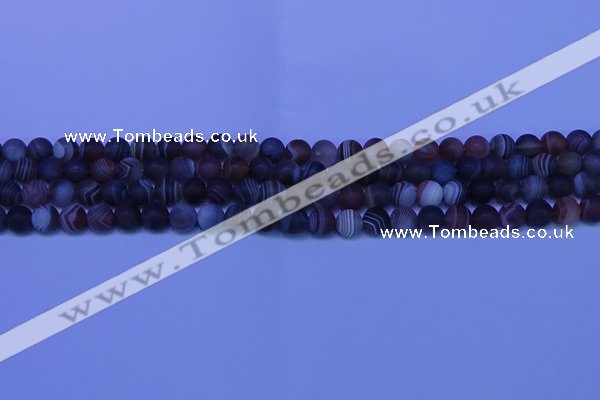 CAG9371 15.5 inches 6mm round matte botswana agate beads