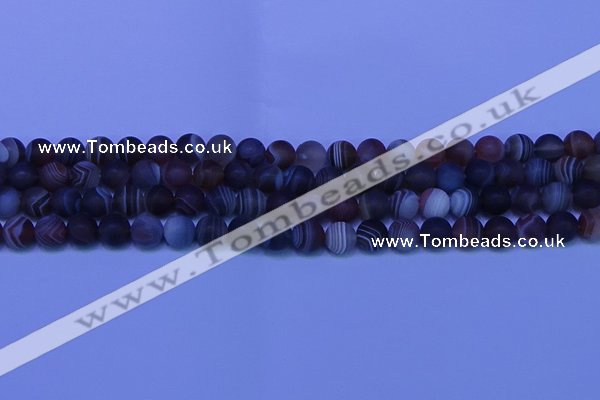 CAG9372 15.5 inches 8mm round matte botswana agate beads