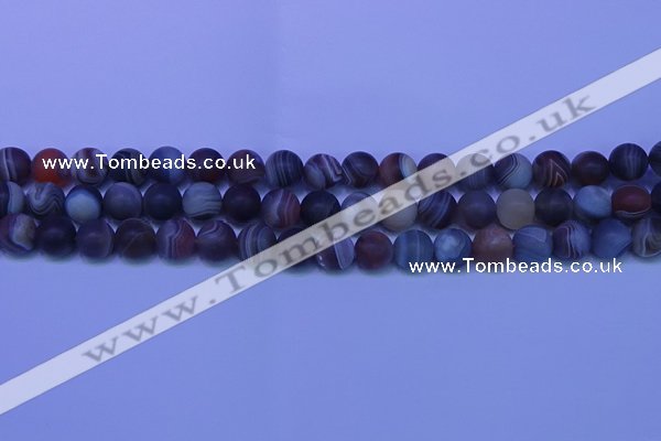 CAG9373 15.5 inches 10mm round matte botswana agate beads