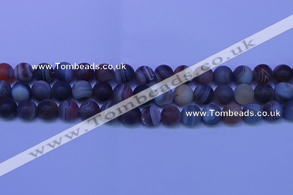 CAG9374 15.5 inches 12mm round matte botswana agate beads